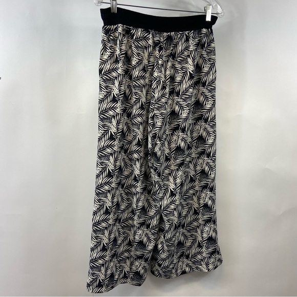 Max Studio Black White Elastic Waist Wide Leg Palazzo Pants, M - Picture 4 of 7